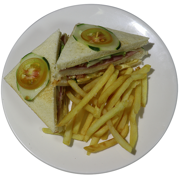 Ham Cheese and Egg with Fries