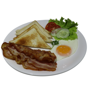 Toasted Bread with Bacon and Egg