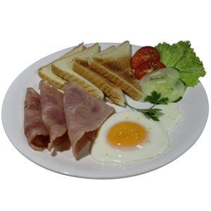 Toasted Bread with Ham and Egg
